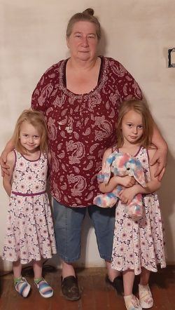 Rosemary and her two granddaughters