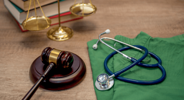 Gavel stethescope medical-legal parternship