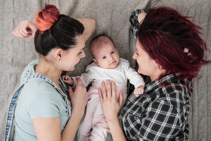 Lesbian couple with baby