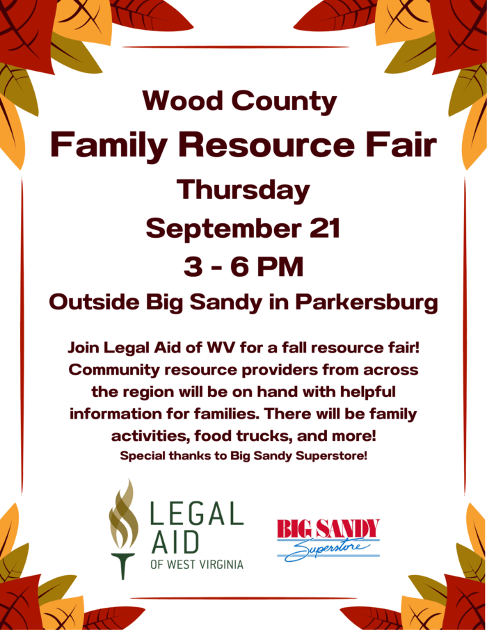 Wood County Resource Fair flyer pdf. Same details as post within a flyer image. If you would like a printable copy, please email tketchem@lawv.net.