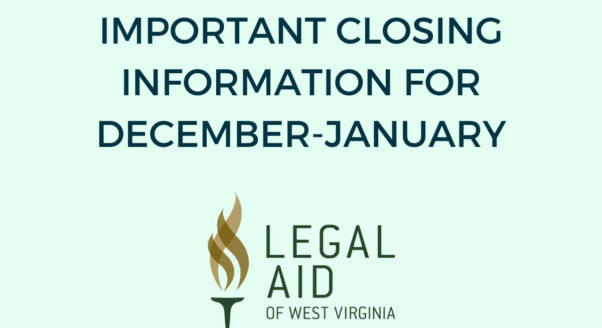 Image with text that reads Important closing information for December and January.
