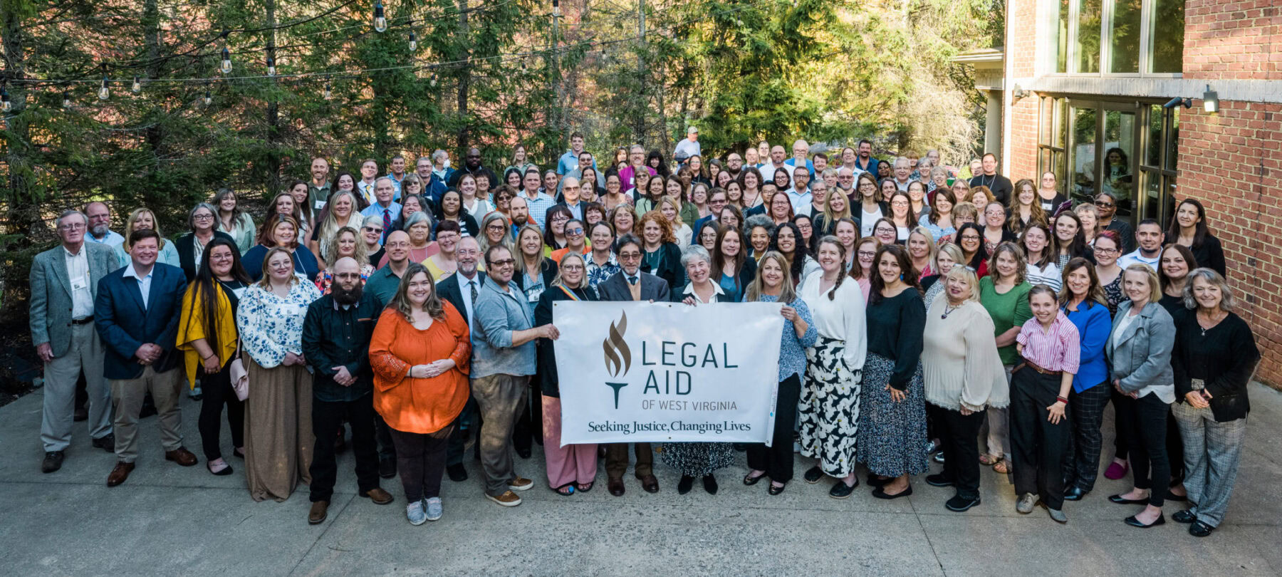 Legal Aid of West Virginia staff gather for group photo in 2024.