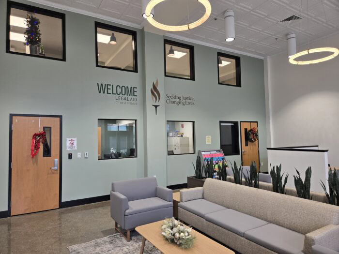 Lobby space in Charleston's new office in the Staats Building.