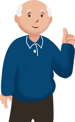 older man with thumbs up